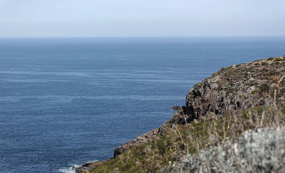 sea, cliff, coastline, water, horizon, horizon over water, beauty in nature HD wallpaper