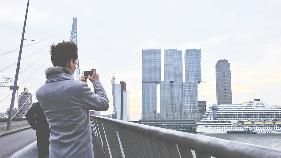 man taking photo at daytime, architecture, building, infrastructure HD wallpaper