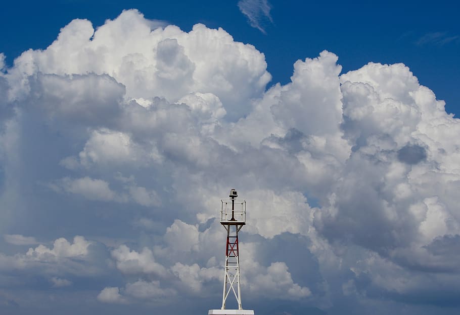 forward, cumulus, sky, clouds, thunderstorm, cloud - sky, tower HD wallpaper