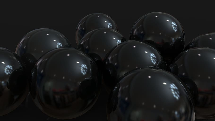 desktop, dark, wallpaper, balls, display, no people, large group of objects HD wallpaper