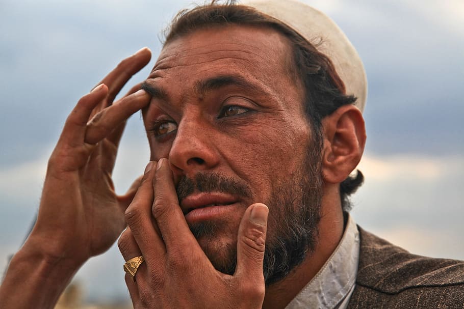 Man, Eye, Problem, Afghanistan, Person, portrait, muslim, bear HD wallpaper