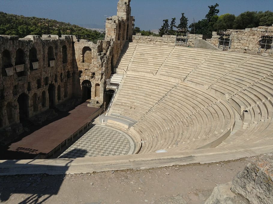 acropolis, greece, athens, architecture, amphitheater, built structure HD wallpaper