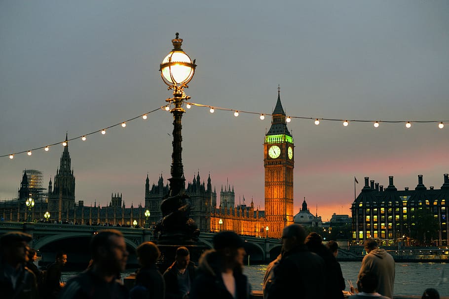 people watching Big Ben, architecture, building, infrastructure HD wallpaper