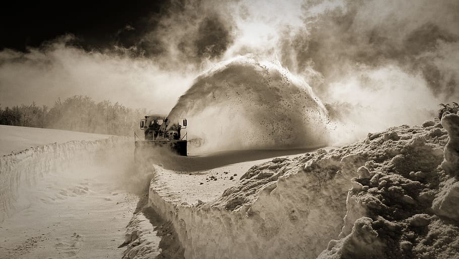 snow, winter, machine, snowfall, snowflake, outdoor, environment HD wallpaper
