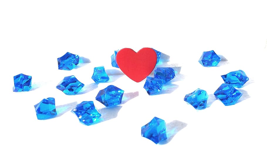 blue jeweled on white surface, mother, mom, mama, 10, red, heart, HD wallpaper