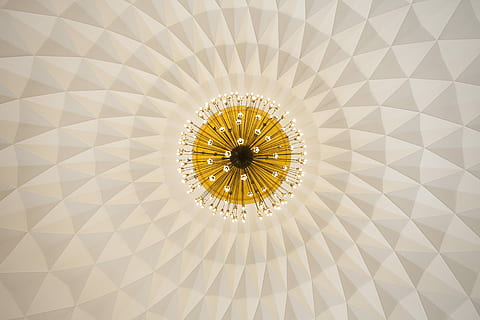 crystal chandelier, untitled, pattern, ceiling, architecture HD wallpaper