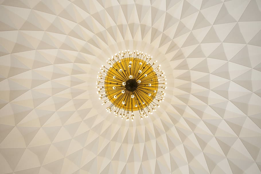 crystal chandelier, untitled, pattern, ceiling, architecture HD wallpaper
