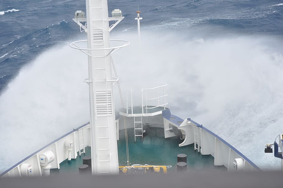 boat, ship, bow, ocean, wave, rough, sea, vessel, travel, cruise HD wallpaper