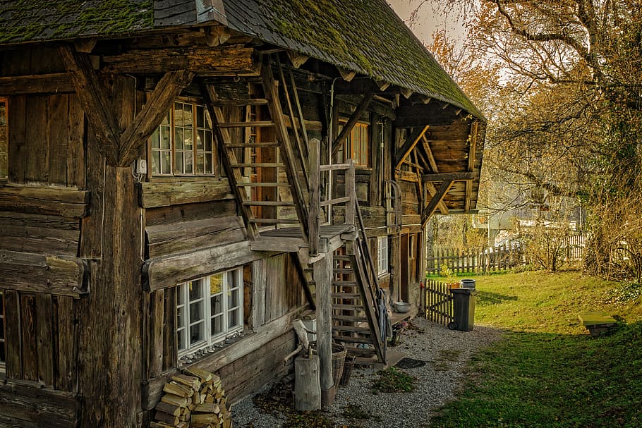 brown wooden house, abandoned, architecture, barn, broken, building, HD wallpaper