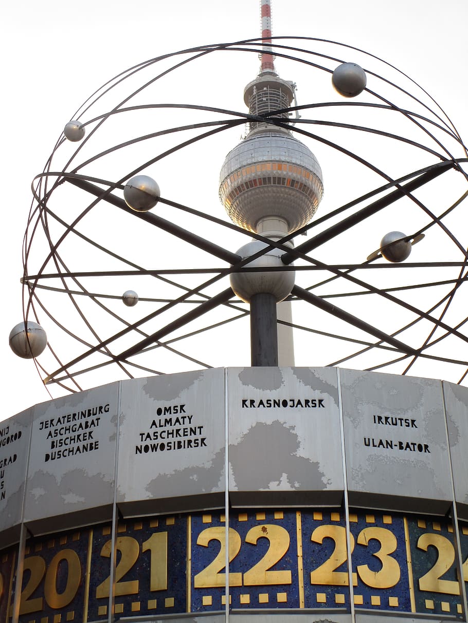 tv tower, world clock, alex, alexanderplatz, berlin, places of interest, HD wallpaper