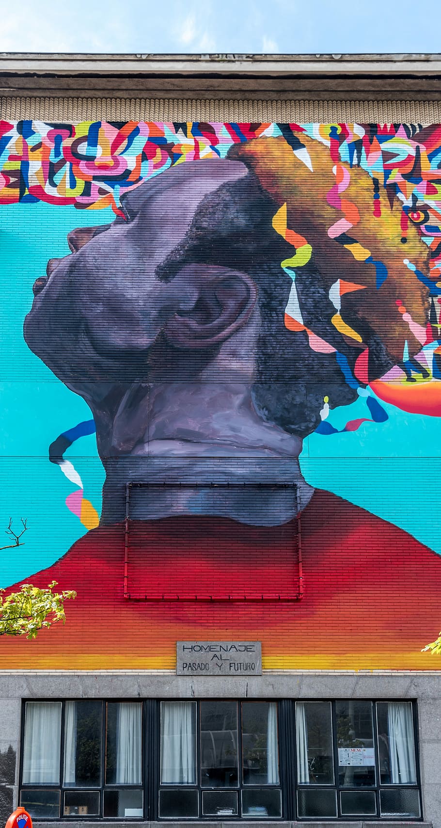 Mural, Building, Oostende, flag, animal representation, multi colored HD wallpaper