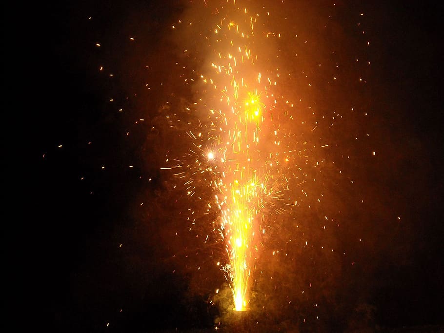 fire, works, forth, july, light, show, night, firework, exploding HD wallpaper