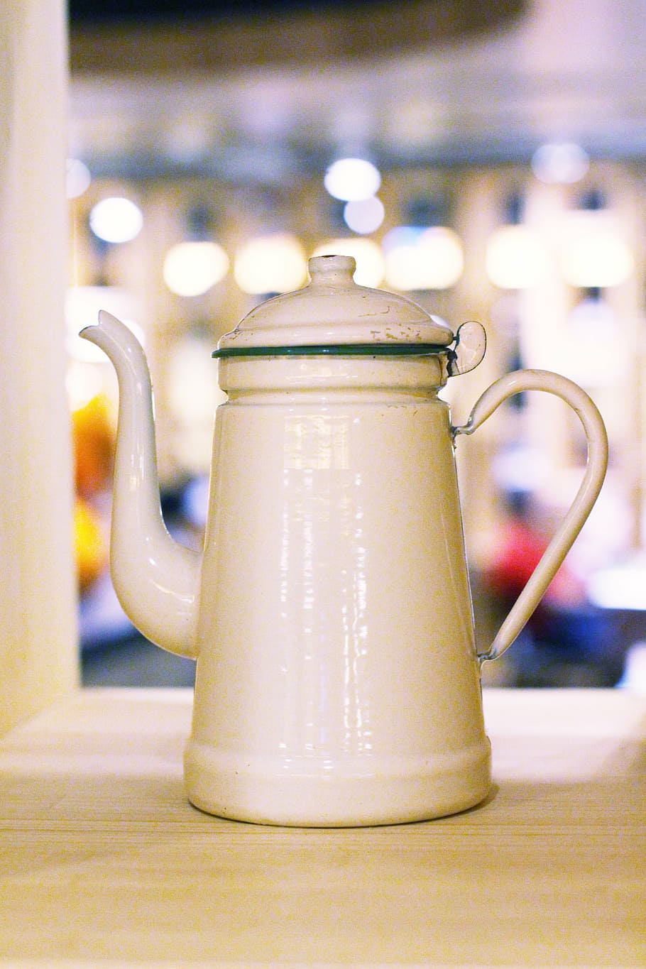 tin, teapot, white, food and drink, still life, focus on foreground HD wallpaper