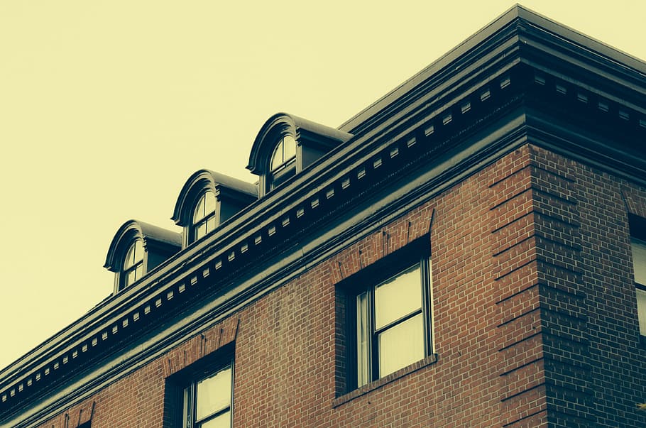 photo of black and brown brick concrete building, brown house HD wallpaper