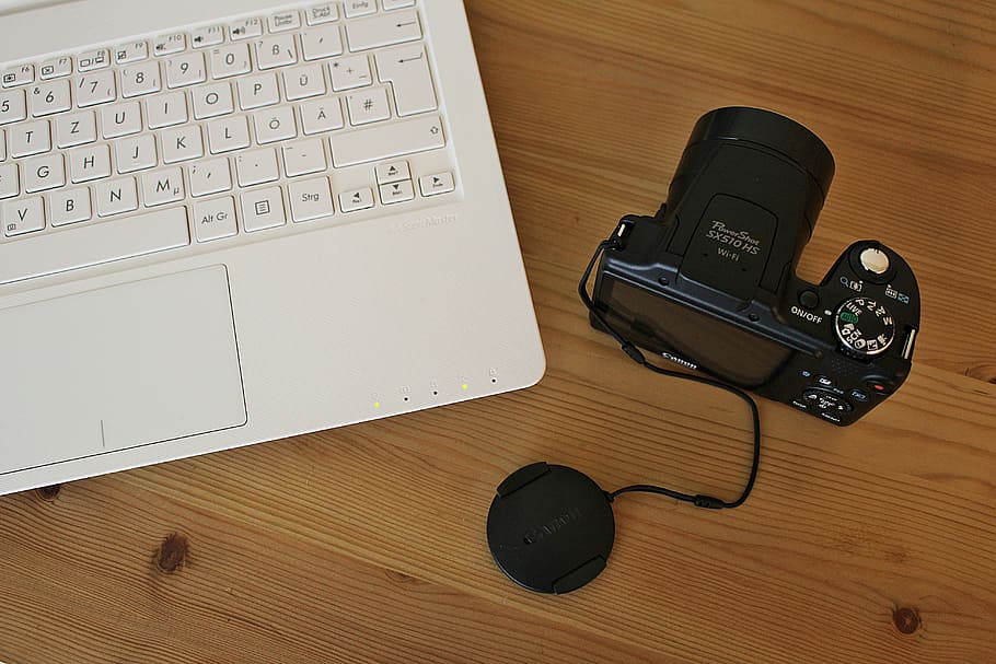 camera, notebook, keys, work, technology, computer, computer equipment HD wallpaper