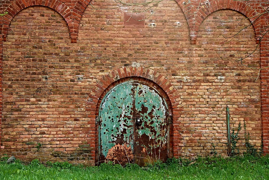 brown concrete wall, goal, masonry, bricks, input, old, architecture HD wallpaper