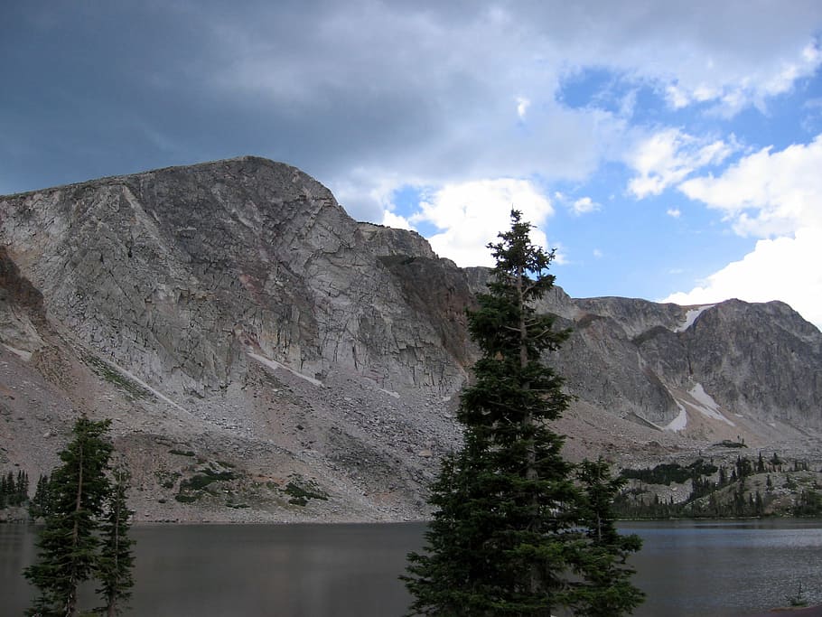 Medicine Bow mountains near Laramie, Wyoming, clouds, public domain, HD wallpaper