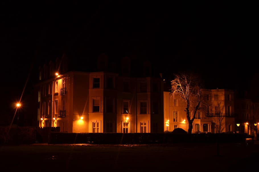 House, Night, Architecture, Background, objects, lighting, illuminated HD wallpaper