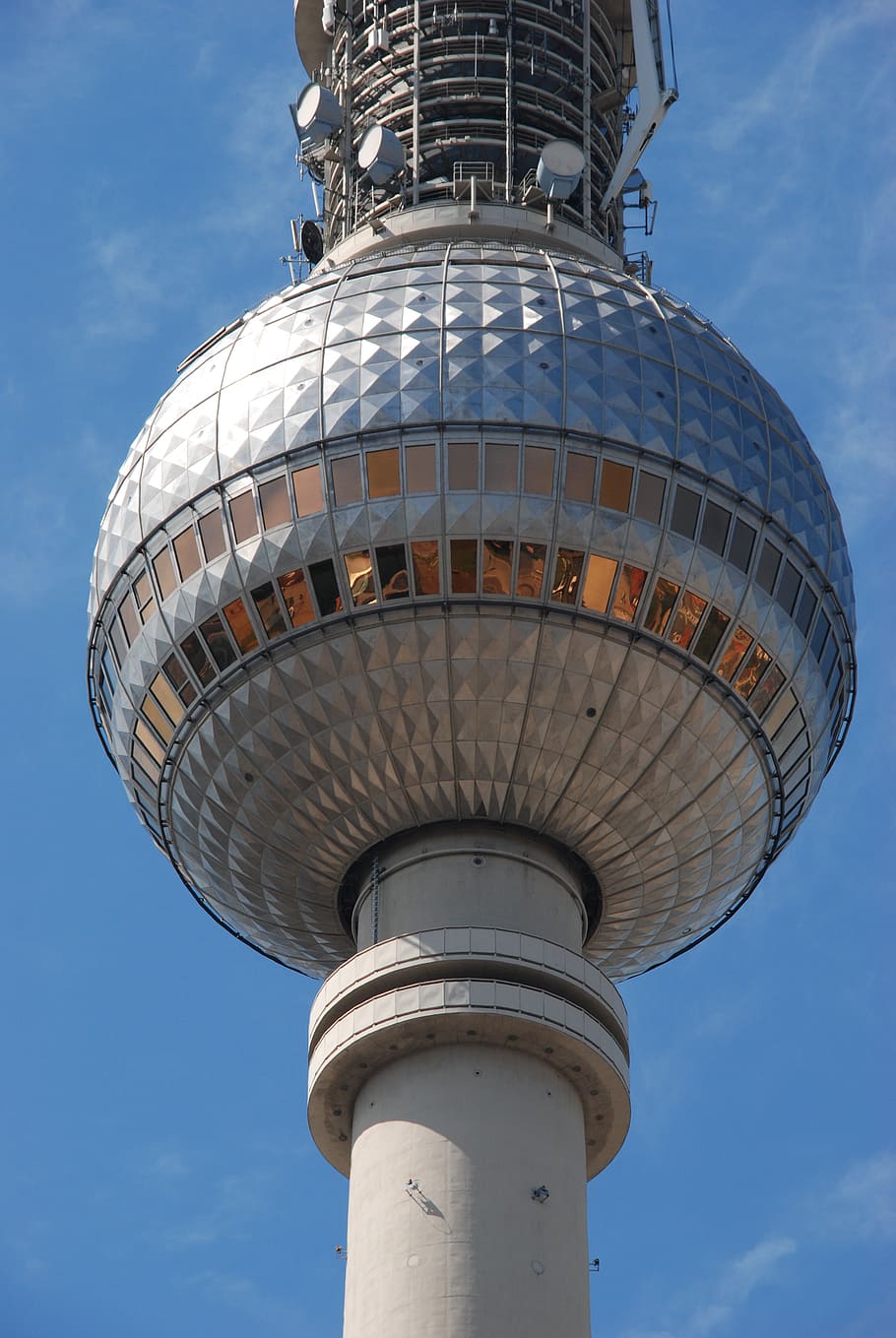 germany, berlin, television tower, air, blue, bol, alexanderplatz, HD wallpaper