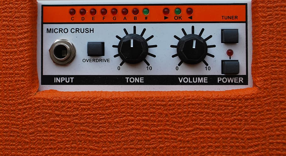 buttons, orange, machine, off, close, music, control, technology HD wallpaper