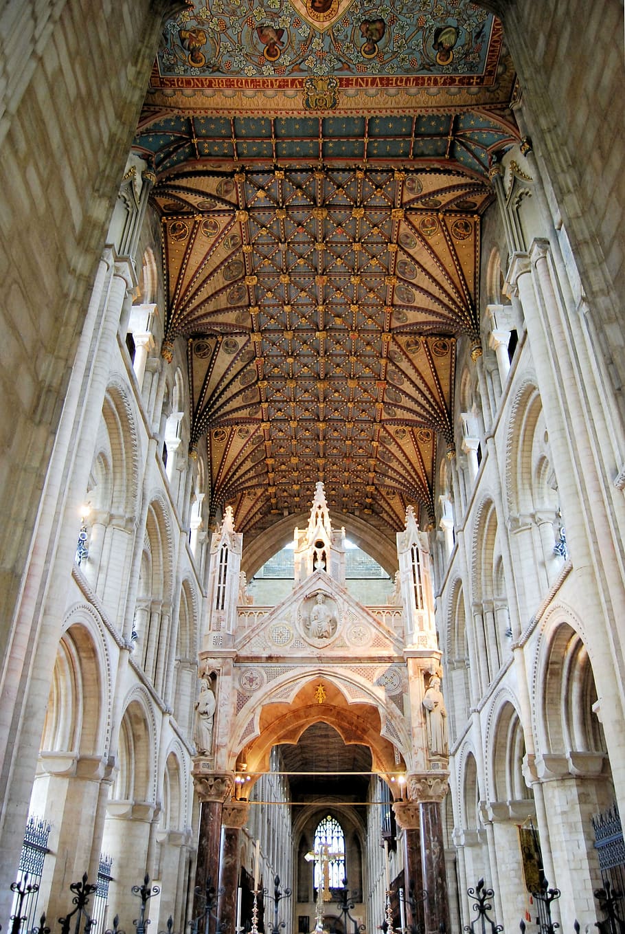 cathedral, architecture, decorated, ceiling, roof, interior HD wallpaper