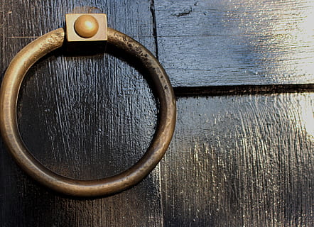 Door, Knocker, Ring, Handle, Entrance, old, metal, ancient HD wallpaper