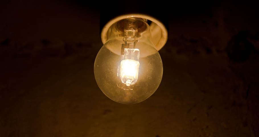 Light Bulb, Dark, illuminated, lighting equipment, glowing HD wallpaper