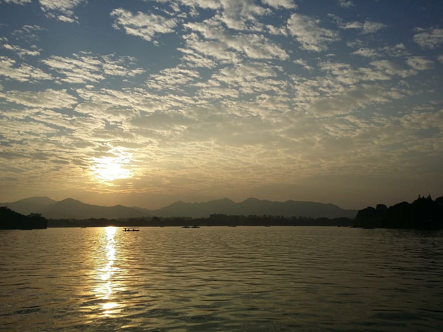 river, sky, cloud, glow, travel, light, lake, water, sunset HD wallpaper