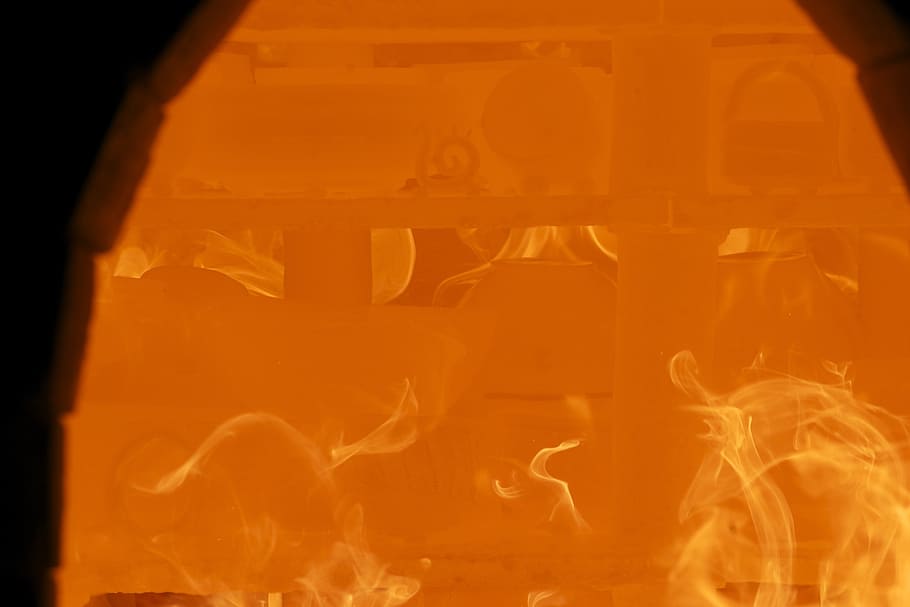 fire, wood fire, flame, ceramic, burn, brand, heat - temperature HD wallpaper