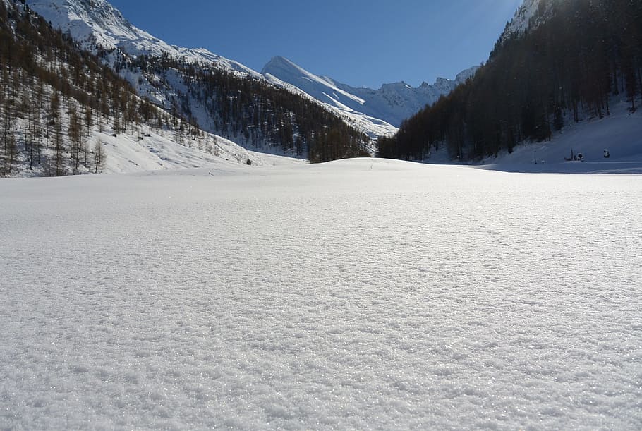 photo of mountains covered by snow, landscape, unaffected, just HD wallpaper