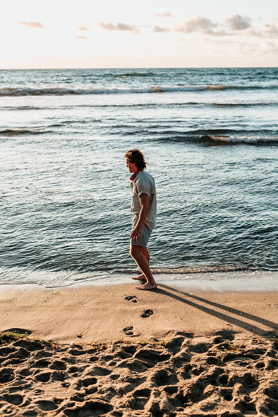 man standing on seashore, man standing beside shore, portrait HD wallpaper