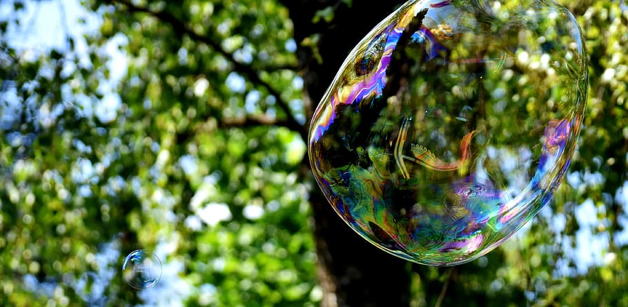 Soap Bubble, Huge, large, make soap bubbles, wabbelig, iridescent HD wallpaper