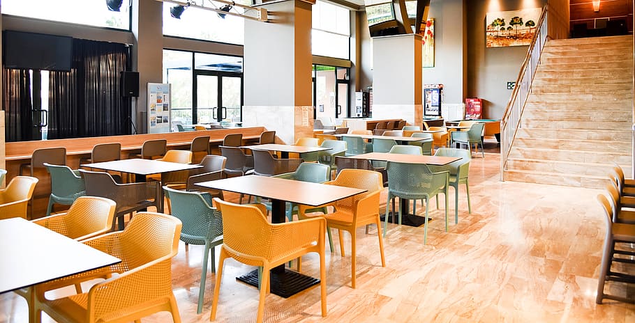restaurant, relax, summer, table, furniture, seat, chair, window HD wallpaper