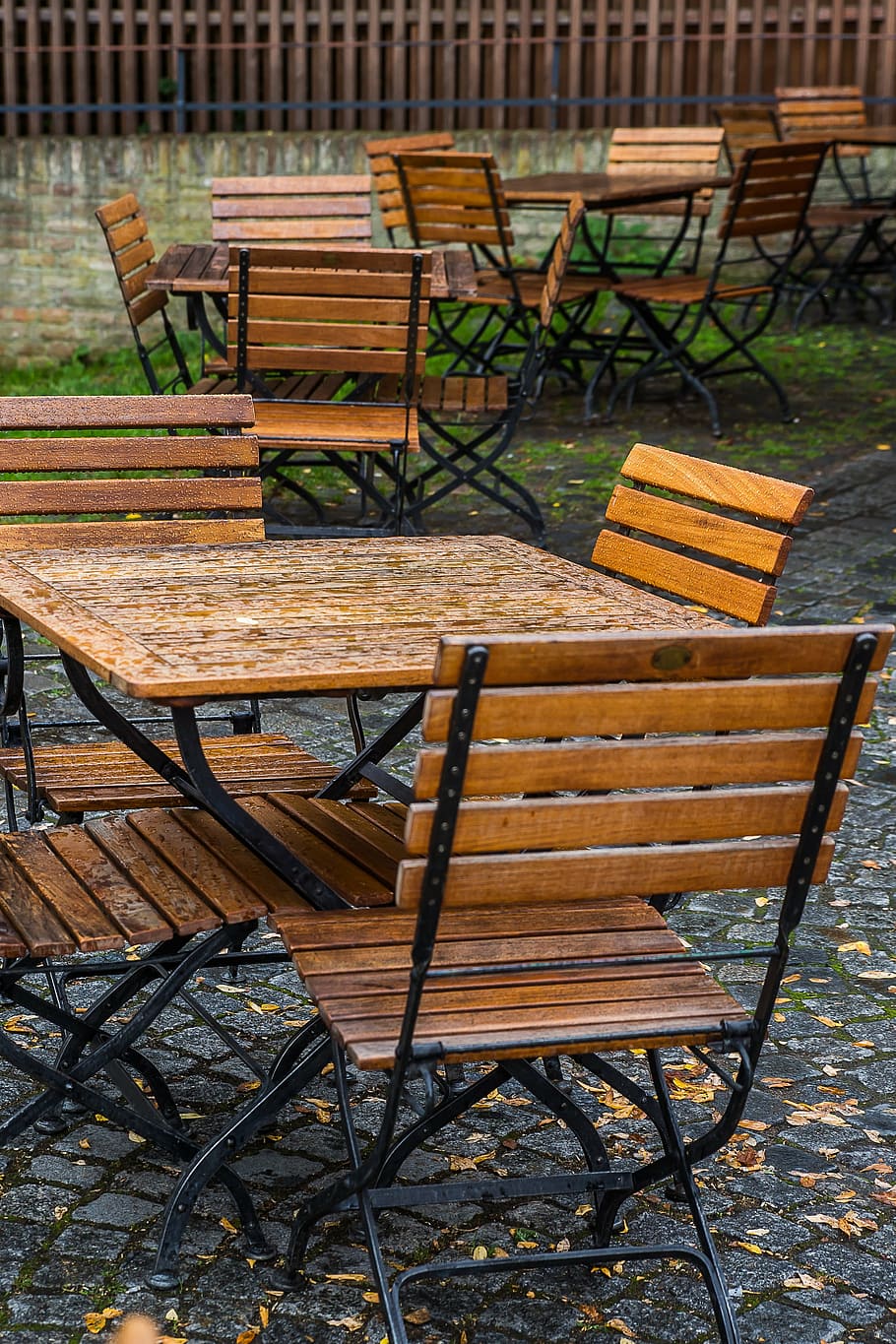 table, cafe, gastronomy, street cafe, sit, bistro, rain, chair HD wallpaper