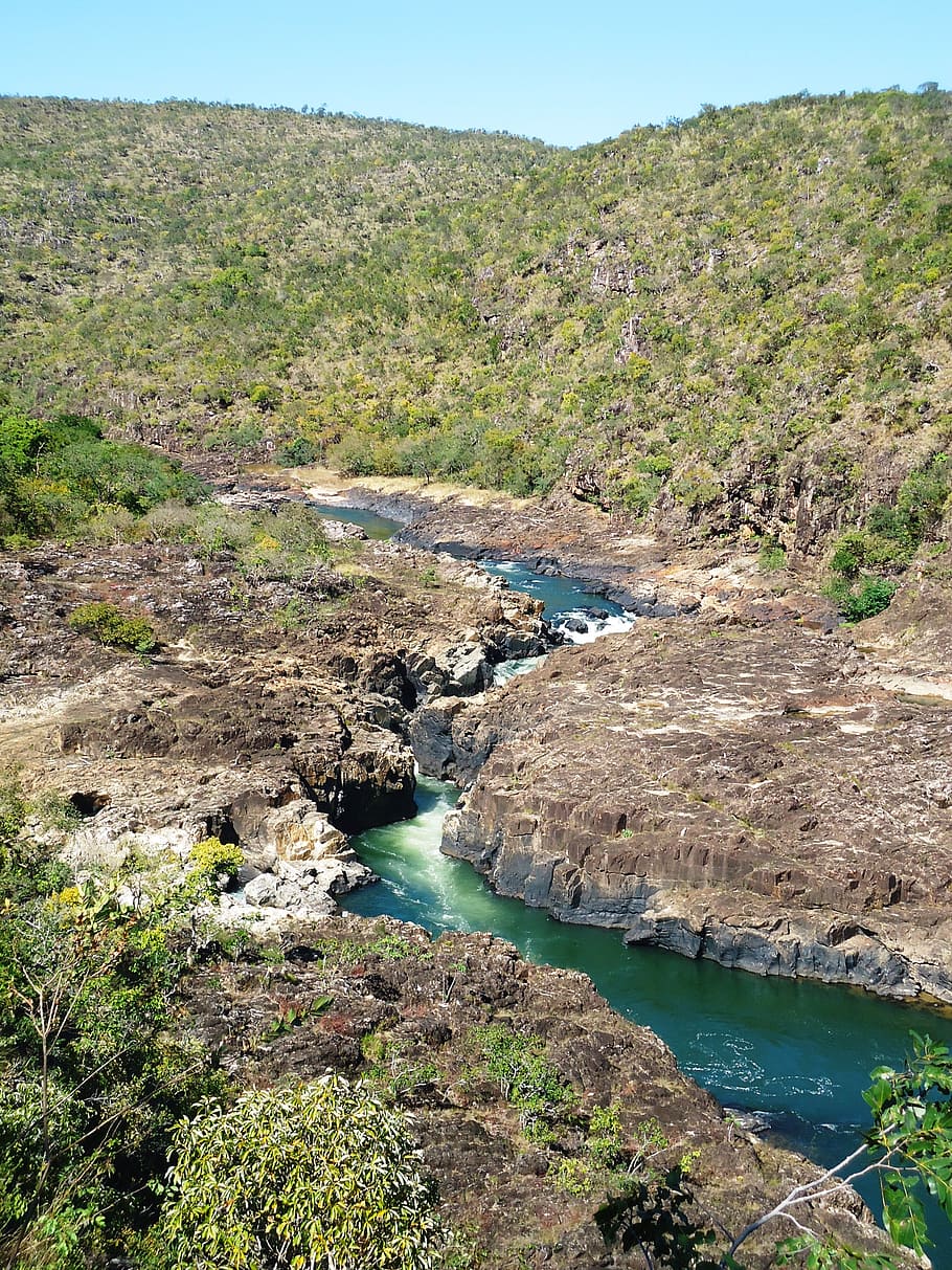 rio, tocantizinho, water, rock, nature, landscape, tocantizinho river HD wallpaper