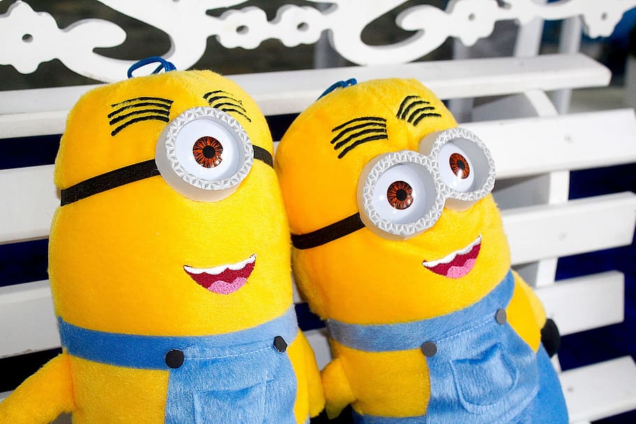 two Minions Stuart and Bob plush toys, party, childish, event HD wallpaper