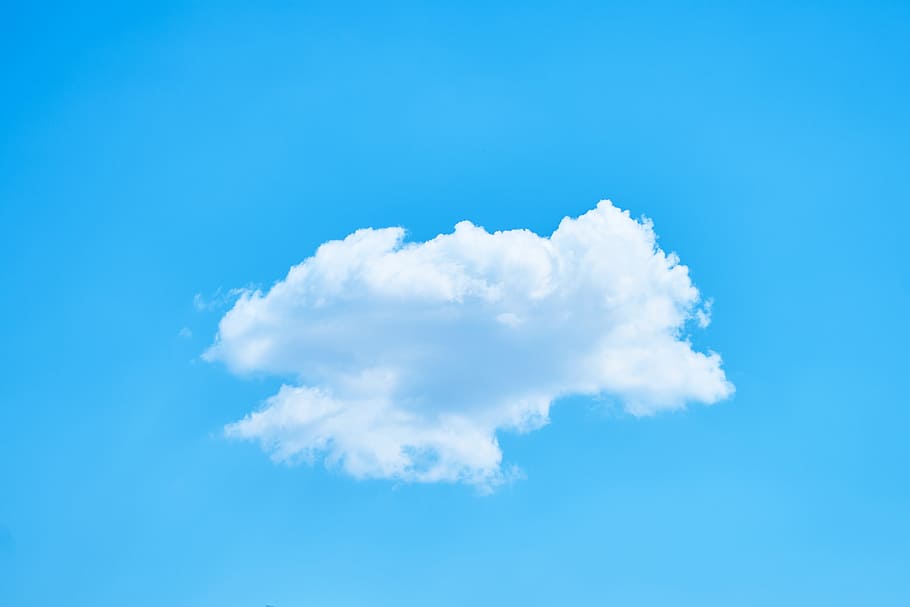 white nimbus clouds on sky, single, blue, nature, fund, texture HD wallpaper
