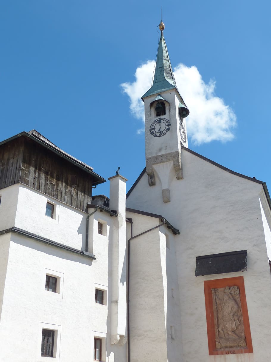 chapel, church, hohensalzburg fortress, castle, landmark, austria, HD wallpaper