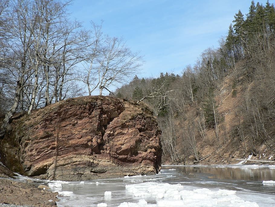 Winter, Ice, River, River, Mountains, Debacle, nature, tree HD wallpaper