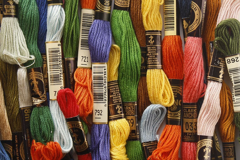 assorted-color yarns, thread, embroidery, sewing, craft, floss, HD wallpaper