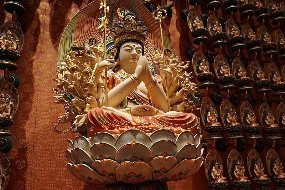 religion, buddha, temple, spirituality, art, sculpture, statue, HD wallpaper