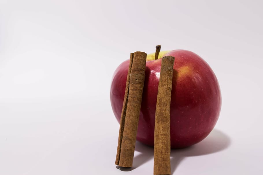 apple, cinnamon, fruit, sweet, food, healthy, red, ingredient HD wallpaper