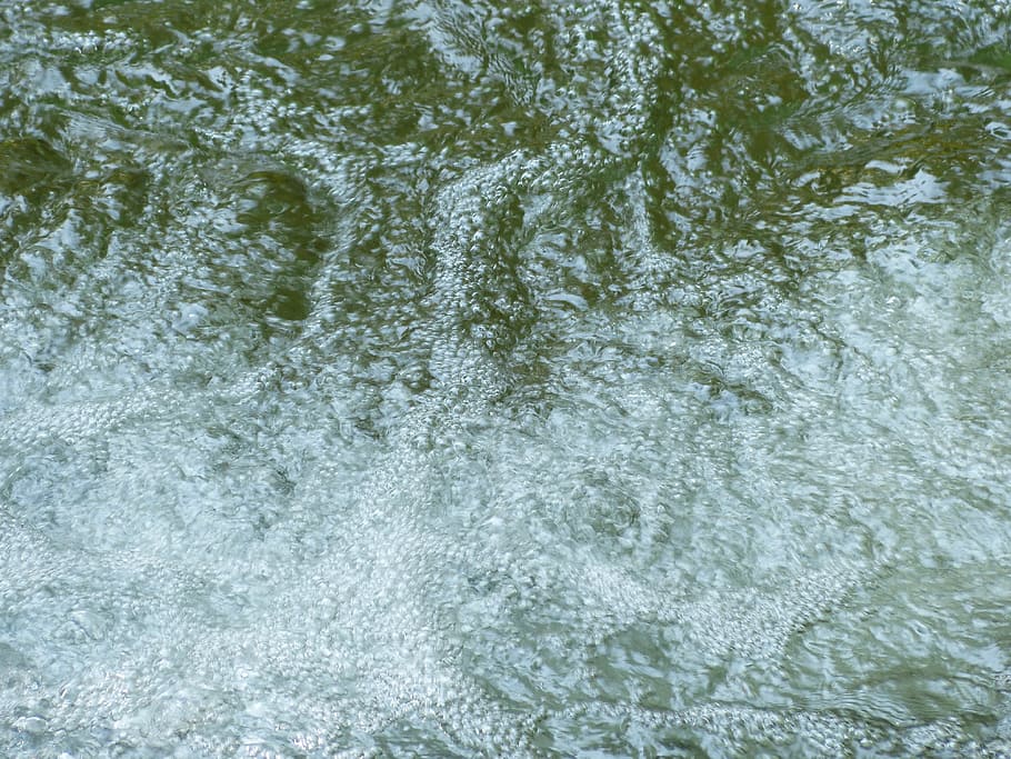 air bubbles, blow, water, source, bach, water surface, swirls HD wallpaper