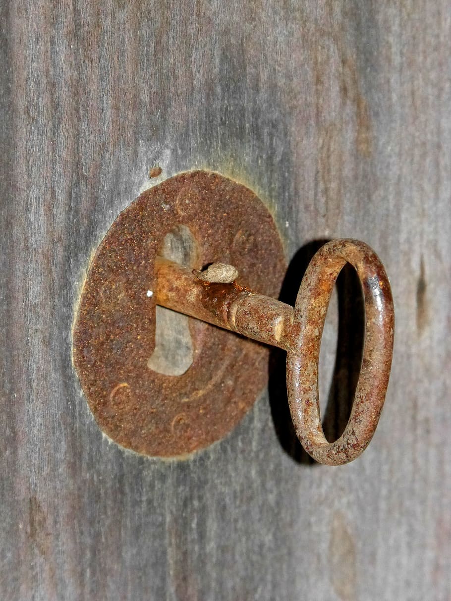 key, lock, open, old, vintage, iron, wood, rustic, rusty, metal HD wallpaper
