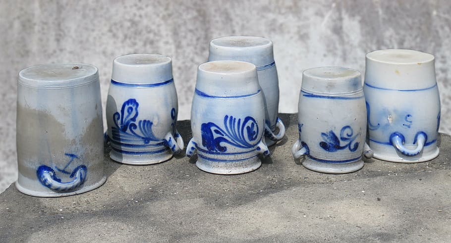 earthenware, pots, historically, ceramic, painted, vintage HD wallpaper