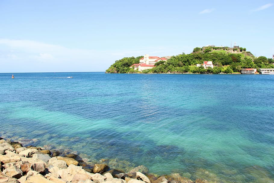 View, Landscape, Grenada, Sunlight, Sky, travel, water, photography HD wallpaper