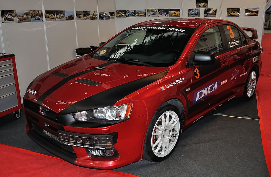 racing car, mitsubishi, lancer, tuning, expo, speed, vehicle, HD wallpaper