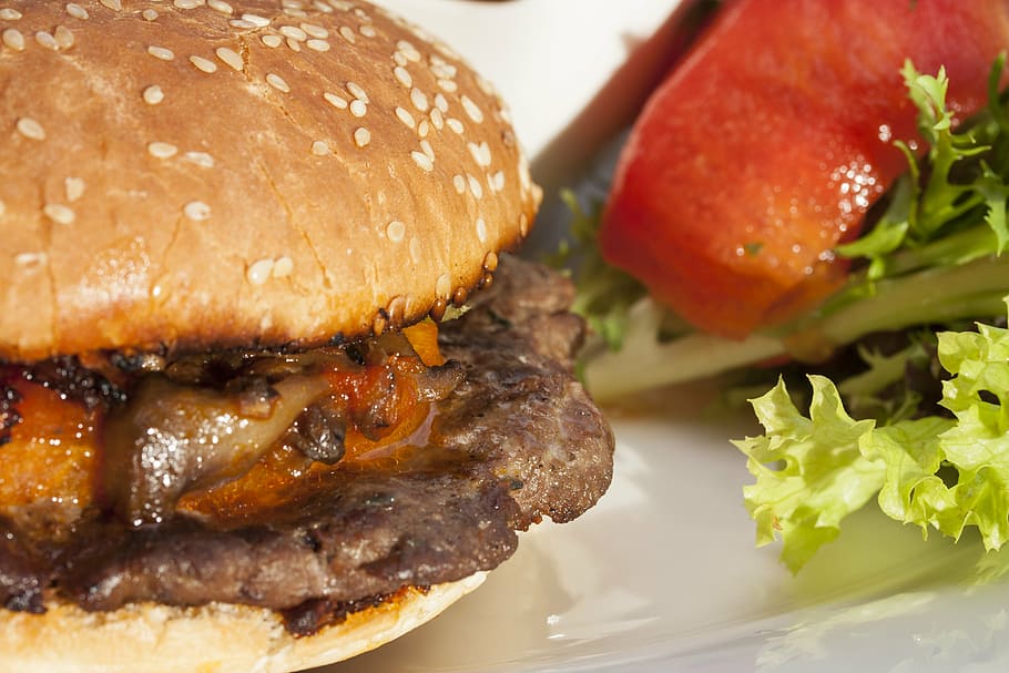burger, meat, bread, tomato, food, dana, steak, healthy lifestyle HD wallpaper
