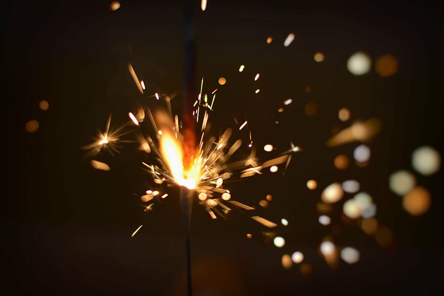 macro photography of fireworks, bright, celebration, dark, firecracker HD wallpaper