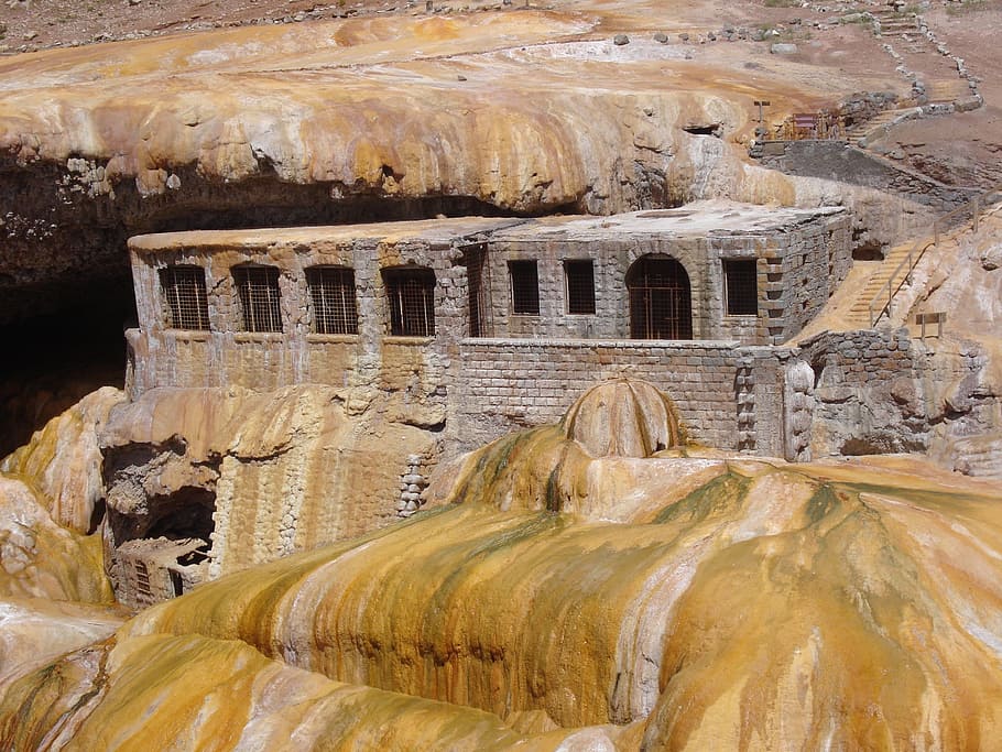 yellow, mountain, mendoza, history, the past, architecture HD wallpaper